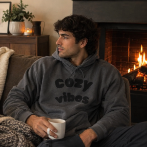 Cozy Vibes Oversized Hoodie — Soft Graphic Pullover