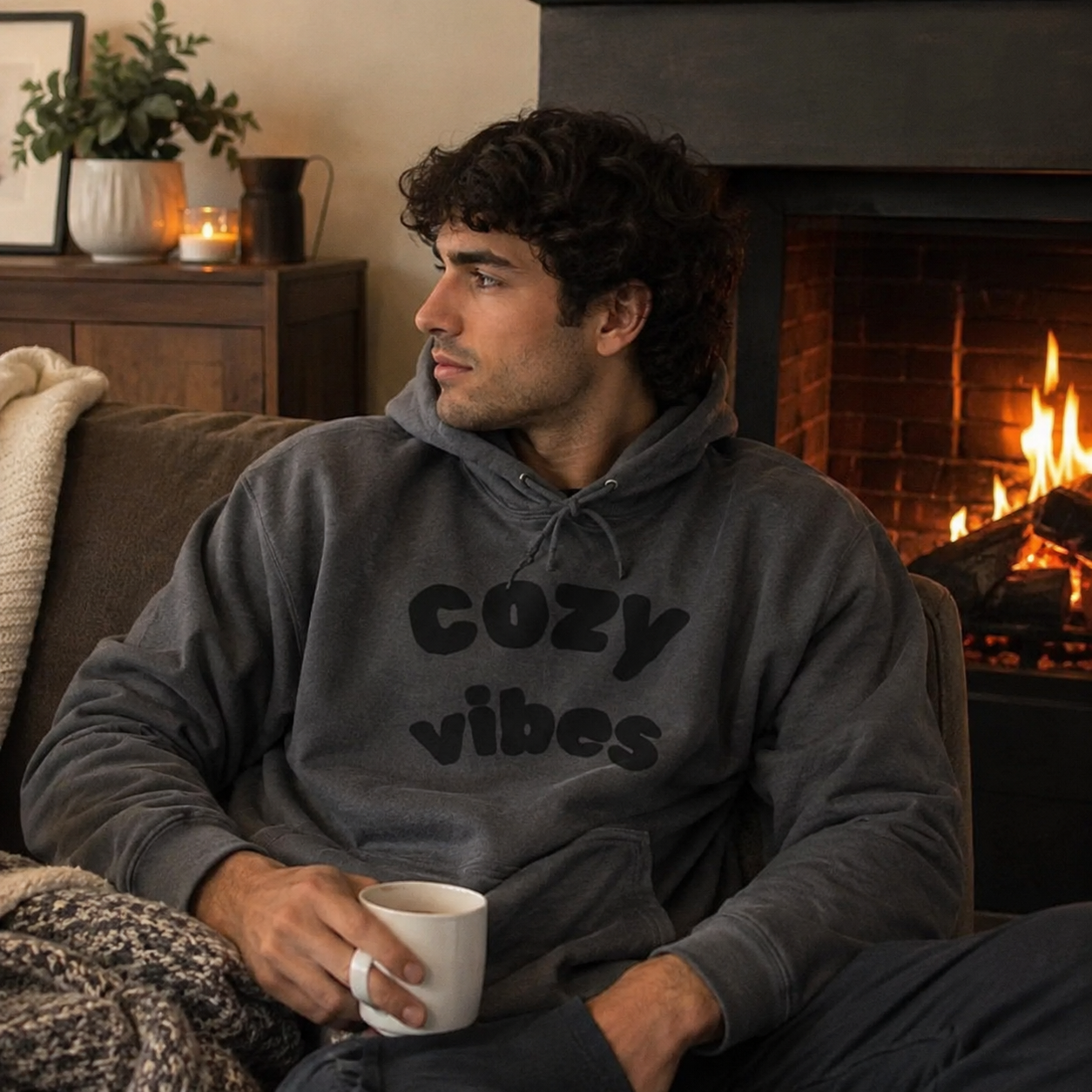Cozy Vibes Oversized Hoodie — Soft Graphic Pullover